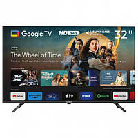 Телевизор 32" Satelit 32H9500GS, 1366x768, Smart TV, Android 11, DVB-T2/C, 2xHDMI, 2xUSB, VESA 100x100 (код