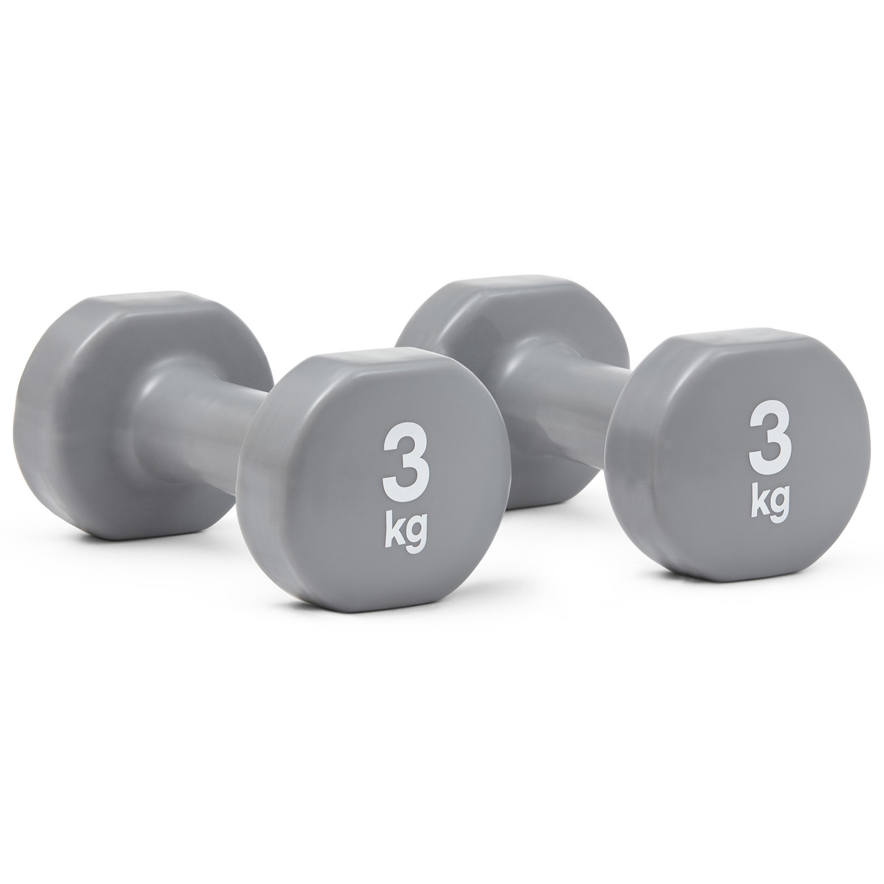Гантелі вінілові Reebok 2 х 3 кг, сірі, фото 1