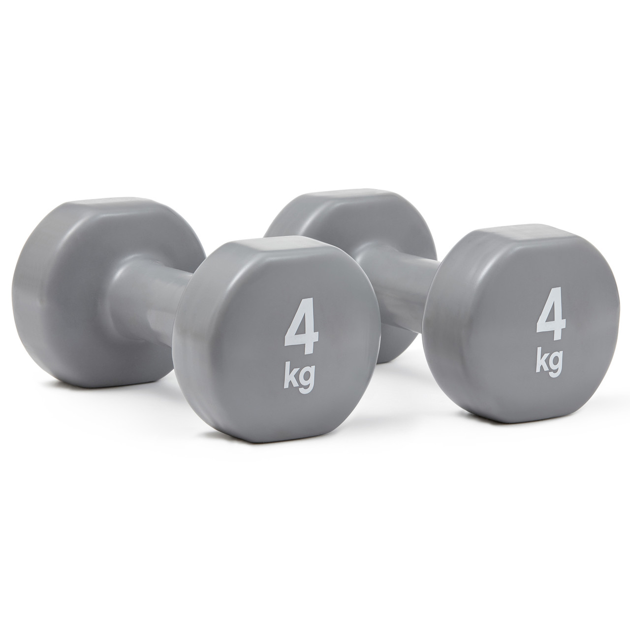 Гантелі вінілові Reebok 2 х 4 кг, сірі, фото 1