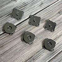 Кнопка магнитная пришивная 14 мм Тёмный Никель (100шт)