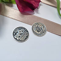 Серебряная сувенирная монета «Тройное Счастье» черненное серебро 925 пробы АРТ. 6067 2.60г