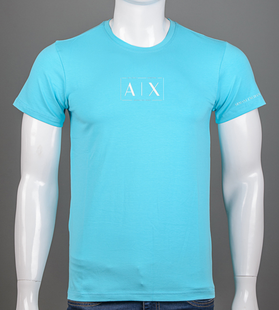 Футболка чоловіча AX Armani Exchange 2327м (Уп.4шт M-XXL), Бірюза, фото 1