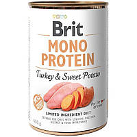 Влажный корм для собак Брит Brit Mono Protein с индейкой и бататом 400 г