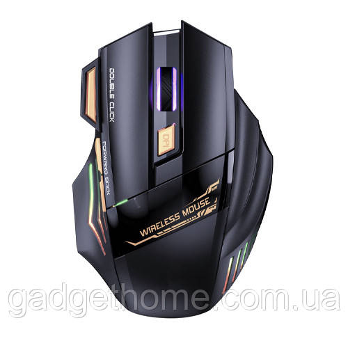 ТОП! Бездротова мишка, 2.4ГГц і Bluetooth, АКБ підсвітка, iMice GW-X7, чорна - (gHome), фото 1