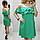 Сукня коротка ,літній з воланом, модель 102, зелений/трава, фото 2
