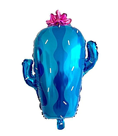 Фольгована кулька фігура "Кактус" синя 59х73 см. в уп. (1шт.)