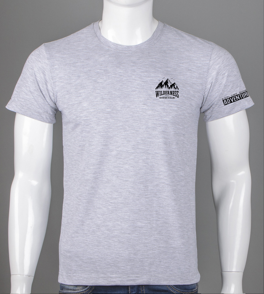 Футболка чоловіча Wilderness 2405м (Уп.4шт M-XXL), Св.Сірий меланж, фото 1