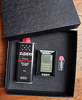 Подарочный набор Zippo зажигалка + бензин + кремень + Гравировка эмблемы, логотипа, текста