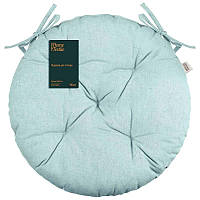 Кругла подушка на стілець із зав'язками Ø 40 см Turquoise