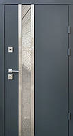 Двері вхідні вуличні терморозрив Ваш Різновид Норд метал/МДФ Антрацит/Біле дерево 850/950х2040х100 Л/П