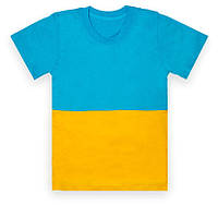 Детская универсальная хлопковая футболка GABBI Прапор с украинской символикой на рост 128 голубая (13270)