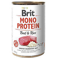 Влажный корм Брит Brit Mono Protein Beef & Rice с говядиной и темным рисом 400 г