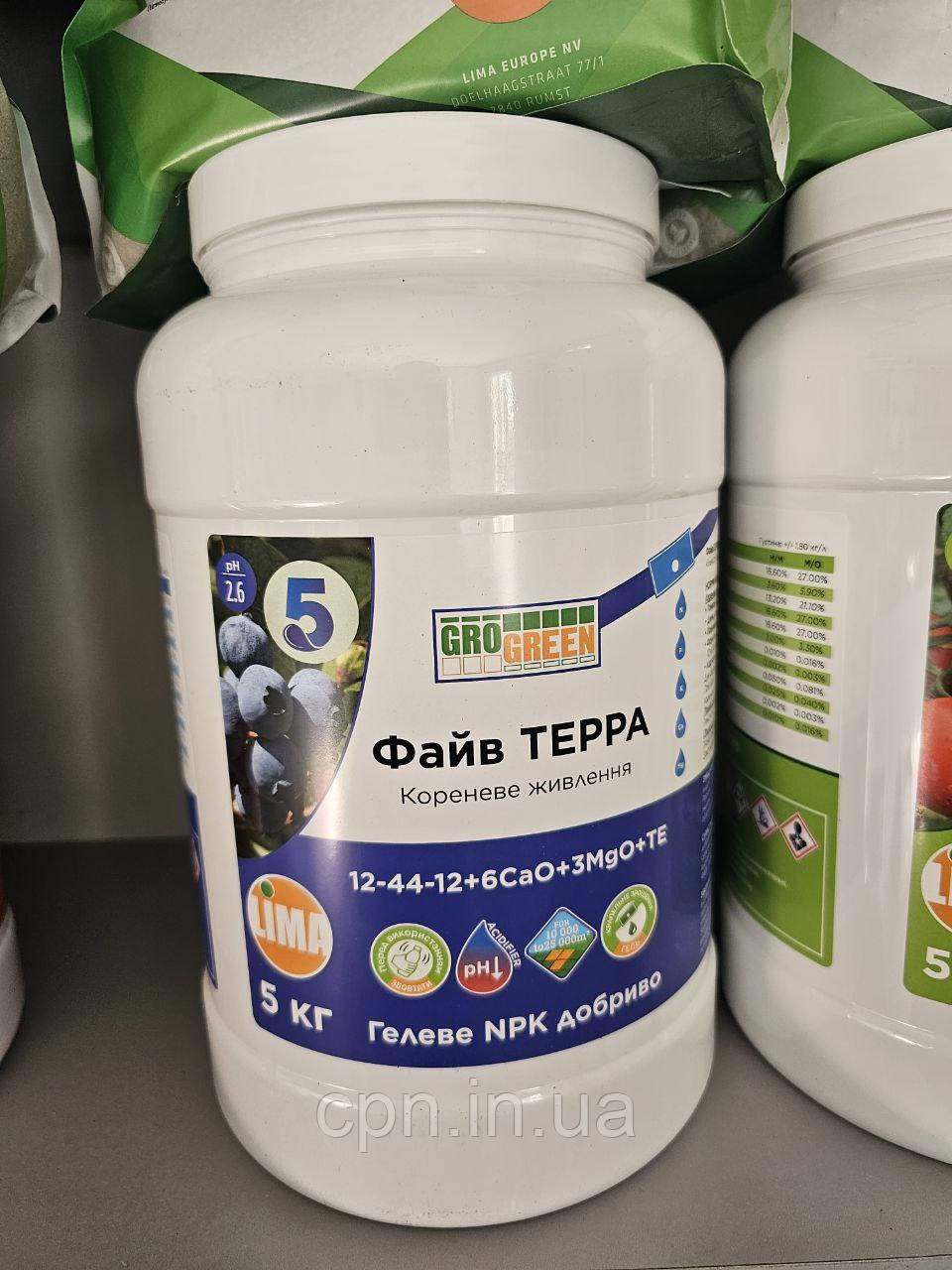 Добриво Грогрін гель Файв Терра NPK 12-44-12 (5кг)