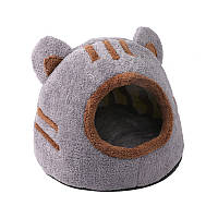 Домик лежанка для котов Taotaopets 569902 Bear house Gray 36*30*30 см GHF