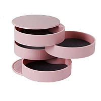 Шкатулка для хранения ювелирных изделий и бижутерии розовая 4 отделения A-Plus 546687