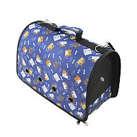 Сумка-переноска для котов и собак Taotaopets 246610 L Blue Kats GHF