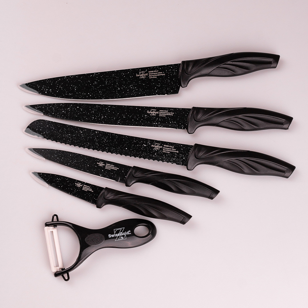 Набір кухонних ножів з керамічним покриттям 6 предметів (Кухонні набори)