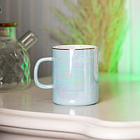 Чашка керамическая 420 мл в зеркальной глазури Голубой (Чашки)