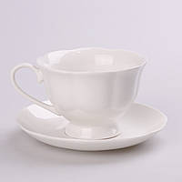 Чашка чайная из фарфора 200 мл с фарфоровым блюдцем (Чашки)