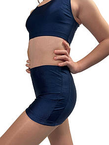 Шорти для гімнастики темно-сині, біфлекс