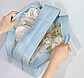 Органайзер з ручками сумка для косметики блакитна прозора еко-шкіра Washbag 27х16х14 см дорожня косметичка, фото 5