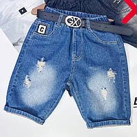 Детские джинсовые шорты рванка на мальчиков 8,9,10,11,12 лет