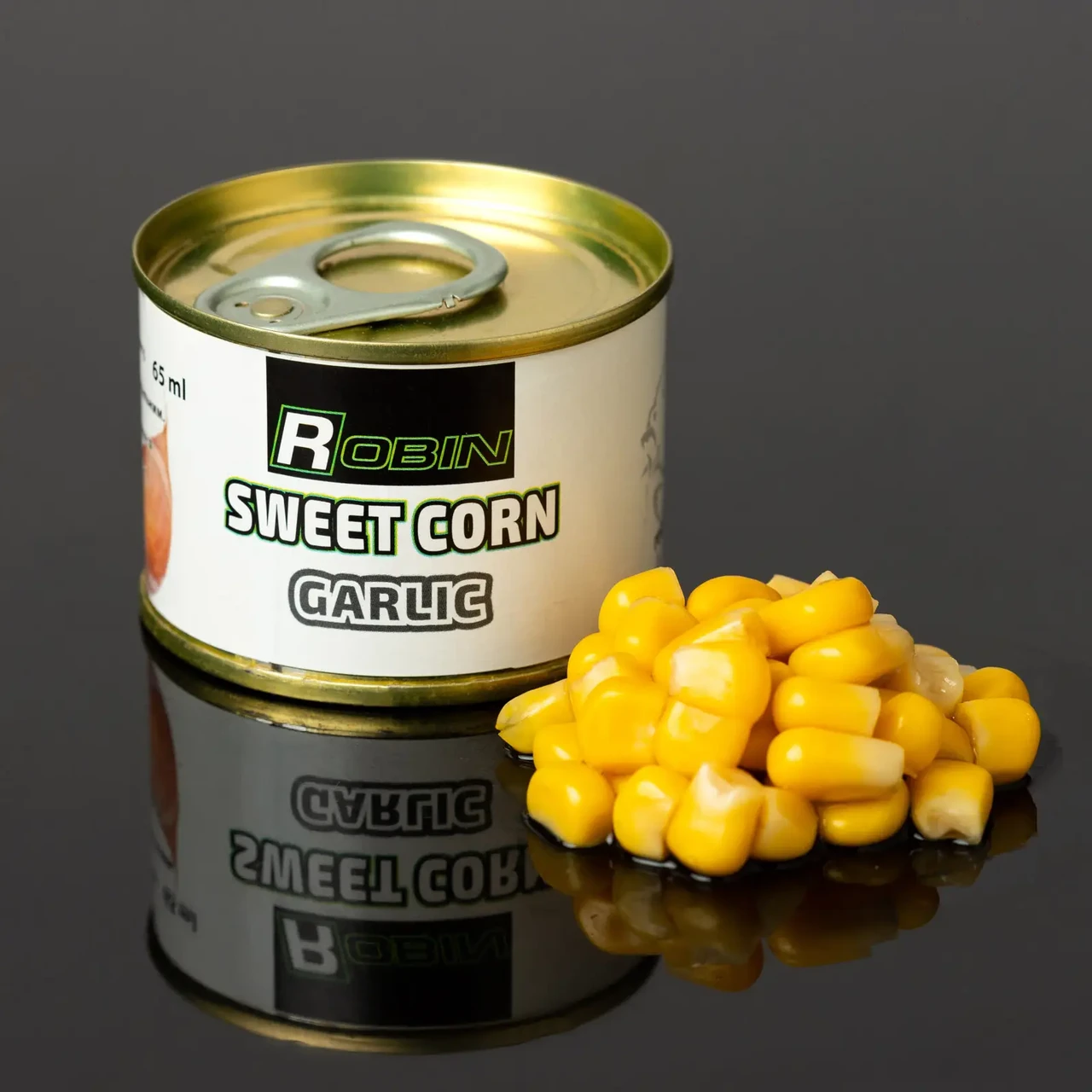 Кукурудза Sweet Corn ROBIN Часник 65 мл. ж/б приманка для риболовлі, фото 1