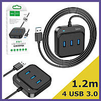 USB Хаб розгалужувач на 4 порти 3.0 з довгим шнуром для флешок ноутбука комп'ютера пк ЮСБ hub 3 0 Ar
