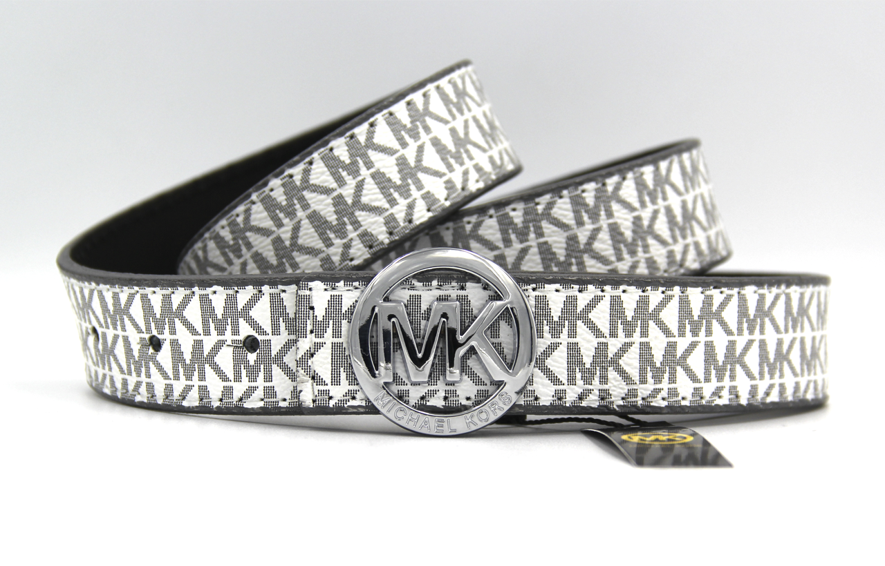 Ремінь жіночий Michael Kors канва 3 см білий