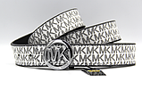 Ремінь жіночий Michael Kors канва 3 см білий, фото 3