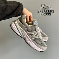 Мужские кроссовки New Balance 990 Grey White, Повседневные кроссовки Нью Беленс 990 серые