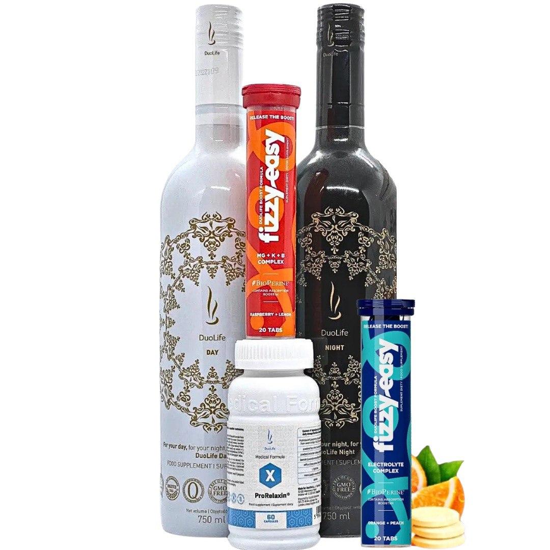 Пакет «СПОКИЙСТВІЄ» Дуолайф «День і ніч» DuoLife Day and Night, ProRelaxin:, FIZZY EASY Mg + K + B COMPLEX