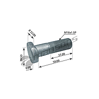 Шпилька колесная М18х1,5/58 MAN L2000 передняя (дисковый тормоз)