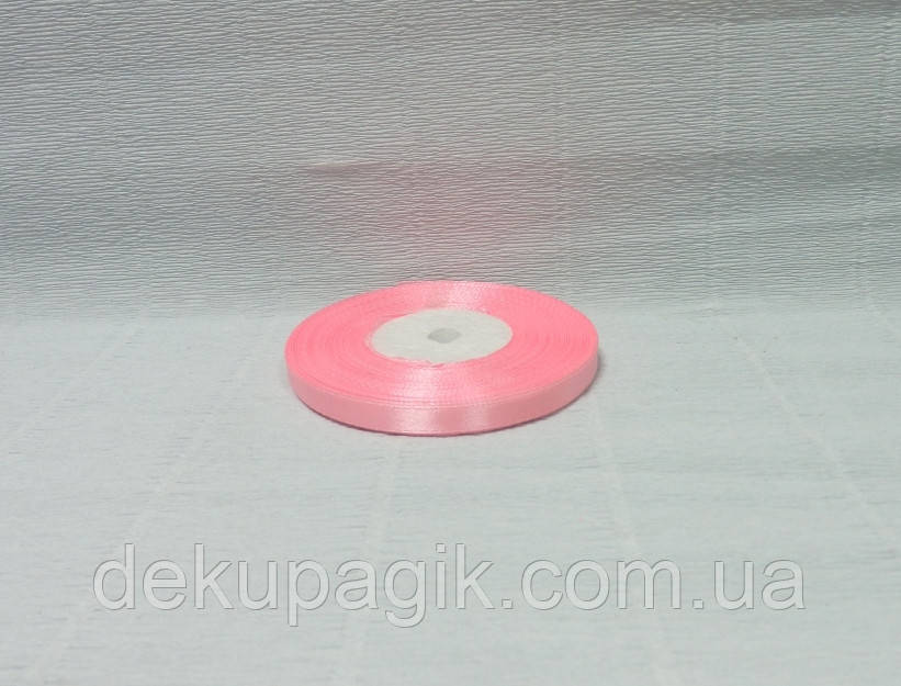 Стрічка атласна, Рожева, 0,6 см
