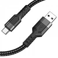 Кабель для заряджання телефонів USB - Type-C HOCO U110 Extra Durability 2.4A Чорний sh