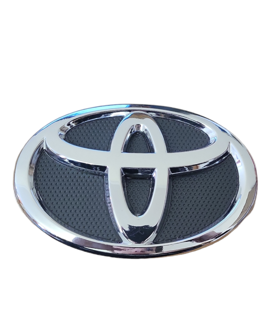 Значок емблема на капот Тойота Toyota 140*95мм 4 кріплення з чорною сіткою