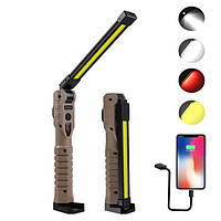 Фонарь WORKLIGHT-WL-08-XPE+COB (white+yellow+red), power bank, Li-Ion аккум., поворот180º+180º, магнит, зажим,