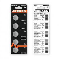 Батарейка литиевая Arexes Cr 2032, 5 штук в блистере Оригинал sh
