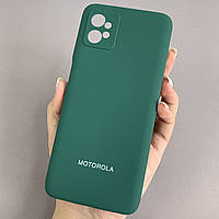 Чехол для Motorola G32 мягкий силиконовый чехол на телефон моторола г32 темно-зеленый h4c