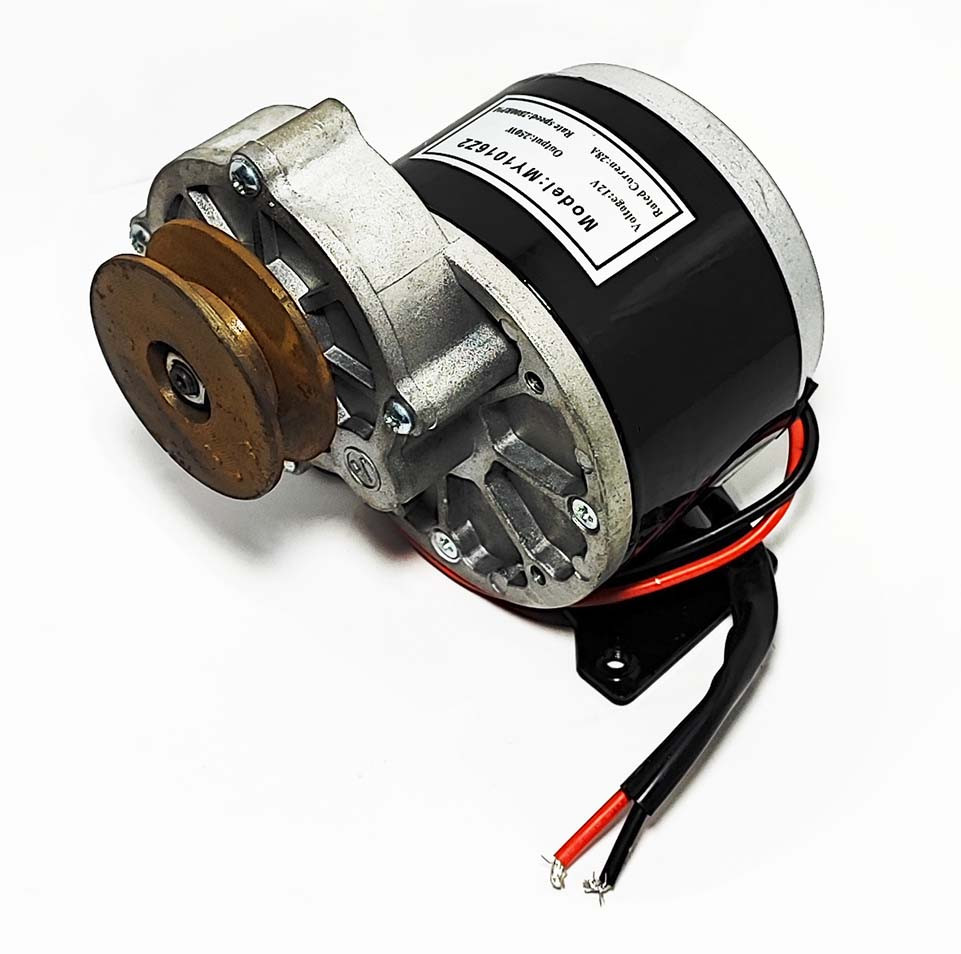 Електродвигун колекторний редукторний 12 V 250 W під ремінь