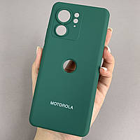 Чехол для Motorola Edge 40 мягкий силиконовый чехол на телефон моторола едж 40 темно-зеленый h4c
