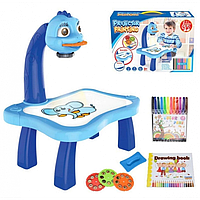 Детский стол проектор для рисования со светодиодной подсветкой Projector Painting Синий sh