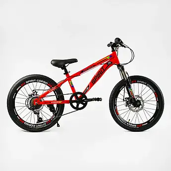 Підлітковий велосипед Corso Spirit 20" дюймів 7 швидкостей, сталева рама 12", Shimano, зібраний на 75%