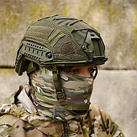 Тактический шлем + кавер олива, военная каска, бронешлем Fast Helmet NIJ IIIA Team Wendy