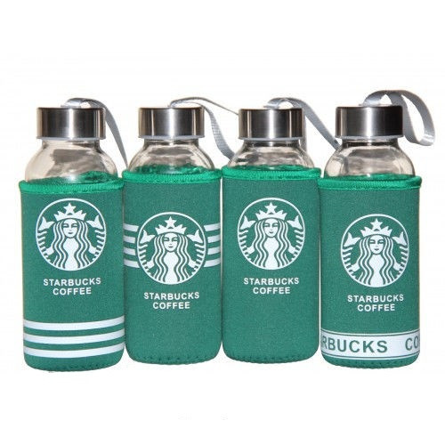 Скляна пляшка Starbucks в термочехле, 300 мл
