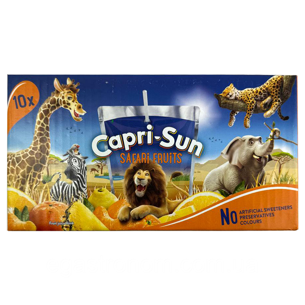 Сік тропічні фрукти Капрізон Capri-Sun safari fruits 10*200g 4пач/ящ (Код: 00-00005029), фото 1