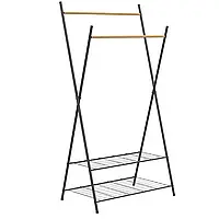 Напольная стойка для одежды с полками Casa Si Garment Rack (Bamboo Black)