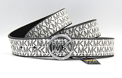 Ремінь жіночий Michael Kors канва 3 см білий