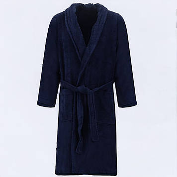 Чоловічий махровий синій халат, розмір L 56-58, 100% Бавовна, Туреччина