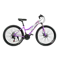 Велосипед Corso Kleo 26" дюйма KL-26307 рама стальная 15 , оборудование SAIGUAN 21 скорость, Сиреневый